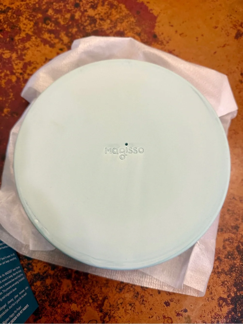 Magisso Large Slow Feeding bowl Light Teal Blue New!